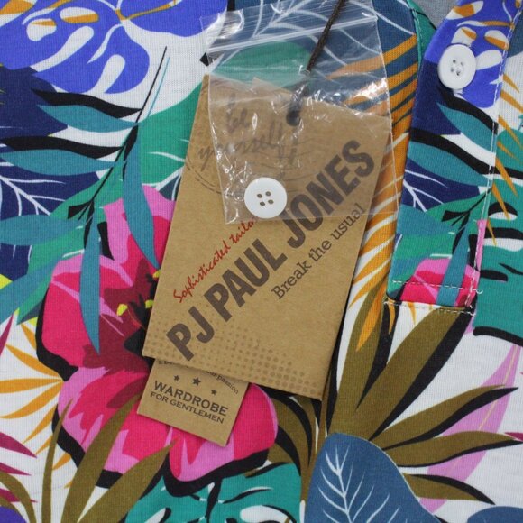 PJ Paul Jones Polo Shirt Mens Small S Multicolor Floral Pattern Short Sleeve NWT - Picture 8 of 10